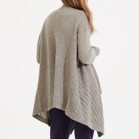 Lou & Grey Wool Alpaca Pointelle Open Cardigan - Picture 2 of 8
